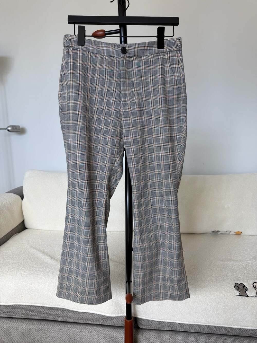 Banana Republic Women's Plaid High-Rise Crop Flare Pants Size 4